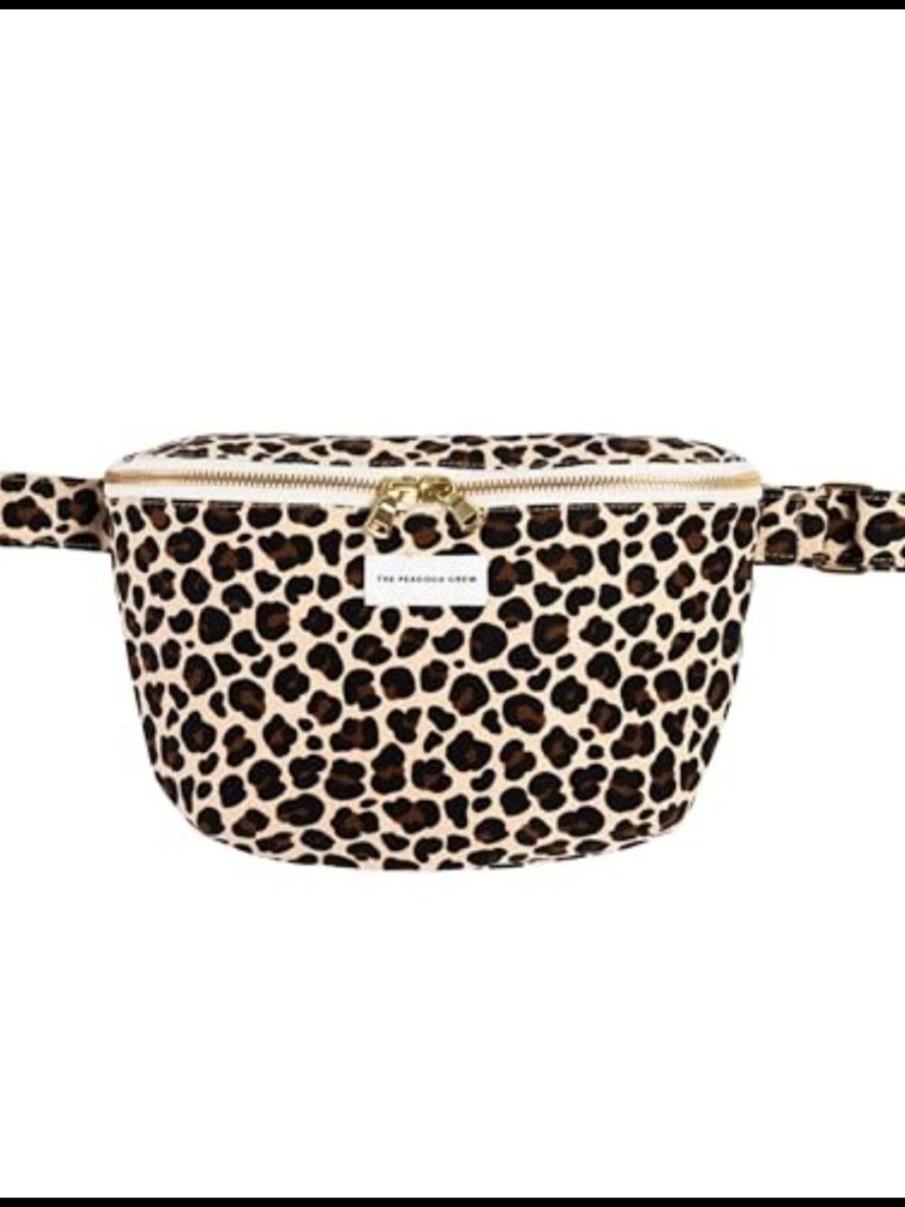 Leopard Print Cotton Canvas Crossbody Belt Bag Spacious Unisex